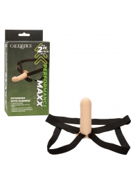 Телесный фаллопротез из силикона Extension with Harness - 15,75 см. - California Exotic Novelties - купить с доставкой в Дзержинске