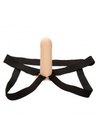 Телесный фаллопротез из силикона Extension with Harness - 15,75 см. - California Exotic Novelties - купить с доставкой в Дзержинске