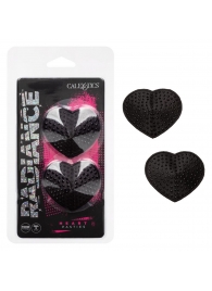 Черные пэстисы в форме сердечек Heart Pasties - California Exotic Novelties - купить с доставкой в Дзержинске