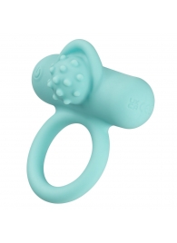 Аквамариновое эрекционное виброкольцо Silicone Rechargeable Nubby Lover’s Delight - California Exotic Novelties - в Дзержинске купить с доставкой