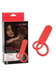 Красное эрекционное кольцо Silicone Rechargeable Vertical Dual Enhancer - California Exotic Novelties - в Дзержинске купить с доставкой