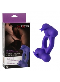 Фиолетовое эрекционное виброкольцо с двумя моторами Silicone Rechargeable Triple Orgasm Enhancer - California Exotic Novelties - в Дзержинске купить с доставкой