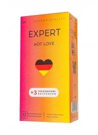 Презервативы EXPERT Hot Love с разогревающим эффектом - 12 шт.(+3 в подарок) - Expert - купить с доставкой в Дзержинске