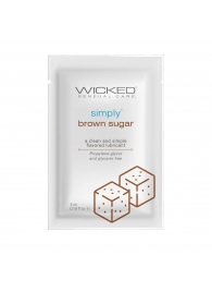 Саше лубриканта на водной основе Simply Aqua Brown Sugar с ароматом коричневого сахара - 3 мл. - Wicked - купить с доставкой в Дзержинске