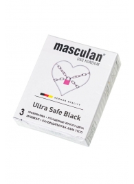 Ультрапрочные презервативы Masculan Ultra Safe Black - 3 шт. - Masculan - купить с доставкой в Дзержинске