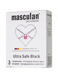 Ультрапрочные презервативы Masculan Ultra Safe Black - 3 шт. - Masculan - купить с доставкой в Дзержинске