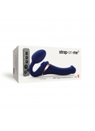 Синий безремневой страпон Multi Orgasm Size S с клиторальной стимуляцией - Strap-on-me - купить с доставкой в Дзержинске