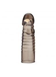 Дымчатая насадка-удлинитель Ribbed Realistic Penis Enhancing Sleeve Extension - 15,2 см. - BlueLine - в Дзержинске купить с доставкой