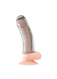 Текстурированная насадка на пенис Clear Textured Penis Enhancing Sleeve Extension - 16,5 см. - BlueLine - в Дзержинске купить с доставкой