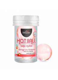 Лубрикант на масляной основе Hot Ball Beija Muito с ароматом клубники и шампанского (2 шарика по 3 гр.) - HotFlowers - купить с доставкой в Дзержинске