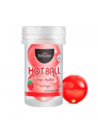 Лубрикант на масляной основе Hot Ball Beija Muito с ароматом клубники (2 шарика по 3 гр.) - HotFlowers - купить с доставкой в Дзержинске