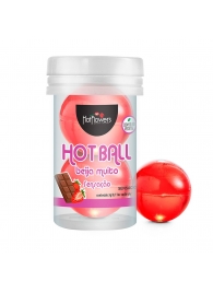 Лубрикант на масляной основе Hot Ball Beija Muito с ароматом шоколада и клубники (2 шарика по 3 гр.) - HotFlowers - купить с доставкой в Дзержинске