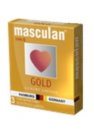 Презервативы Masculan Ultra Gold с золотым напылением и ароматом ванили - 3 шт. - Masculan - купить с доставкой в Дзержинске