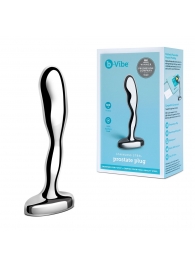 Стальной стимулятор простаты Stainless Steel Prostate Plug - 11,5 см. - b-Vibe - в Дзержинске купить с доставкой