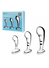 Набор из 3 стальных стимуляторов простаты Stainless Steel P-spot Training Set - b-Vibe - в Дзержинске купить с доставкой