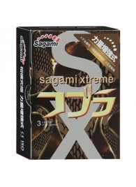 Суженные к основанию презервативы Sagami Xtreme COBRA - 3 шт. - Sagami - купить с доставкой в Дзержинске