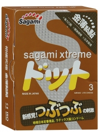 Презервативы Sagami Xtreme FEEL UP с точечной текстурой и линиями прилегания - 3 шт. - Sagami - купить с доставкой в Дзержинске