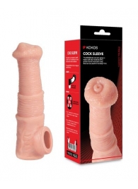 Телесная фантазийная насадка на член Cock Sleeve Size M - KOKOS - в Дзержинске купить с доставкой