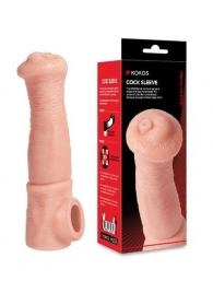 Телесная фантазийная насадка на член Cock Sleeve Size L - KOKOS - в Дзержинске купить с доставкой