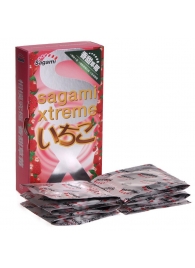 Презервативы Sagami Xtreme Strawberry c ароматом клубники - 10 шт. - Sagami - купить с доставкой в Дзержинске