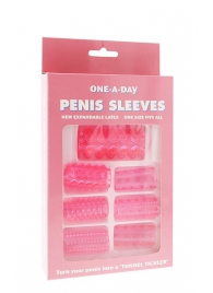 Набор из 7 розовых насадок на пенис ONE-A-DAY PENIS SLEEVES PINK - Seven Creations - в Дзержинске купить с доставкой
