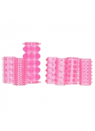 Набор из 7 розовых насадок на пенис ONE-A-DAY PENIS SLEEVES PINK - Seven Creations - в Дзержинске купить с доставкой