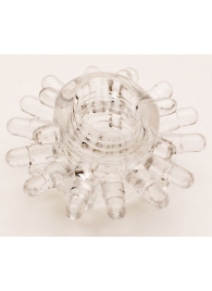 Прозрачное гелевое эрекционное кольцо с шипиками - Toyfa Basic - в Дзержинске купить с доставкой