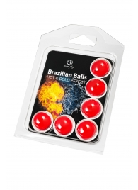 Набор из 6 шариков с массажным маслом Brazilian Balls с охлаждающим и разогревающим эффектом - Secret Play - купить с доставкой в Дзержинске