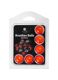 Набор из 6 шариков с массажным маслом Brazilian Balls с ароматом ягод - Secret Play - купить с доставкой в Дзержинске