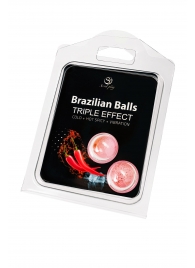 Набор из 2 шариков с массажным маслом Brazilian Balls с тройным эффектом - Secret Play - купить с доставкой в Дзержинске