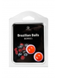 Набор из 2 шариков с массажным маслом Brazilian Balls с ароматом ягод - Secret Play - купить с доставкой в Дзержинске