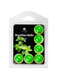 Набор из 6 шариков с массажным маслом Brazilian Balls с ароматом мяты - Secret Play - купить с доставкой в Дзержинске