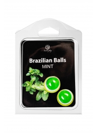 Набор из 2 шариков с массажным маслом Brazilian Balls с ароматом мяты - Secret Play - купить с доставкой в Дзержинске