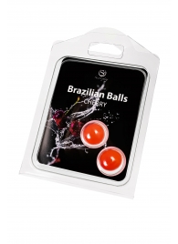 Набор из 2 шариков с массажным маслом Brazilian Balls с ароматом вишни - Secret Play - купить с доставкой в Дзержинске