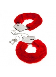 Красные меховые наручники Love с ключиками - Baile - купить с доставкой в Дзержинске
