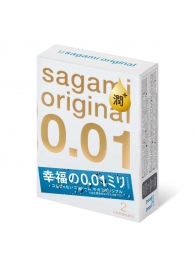 Увлажнённые презервативы Sagami Original 0.01 Extra Lub - 2 шт. - Sagami - купить с доставкой в Дзержинске