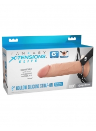 Полый страпон на ремнях 6’’ Hollow Silicone Strap-on - Pipedream - купить с доставкой в Дзержинске