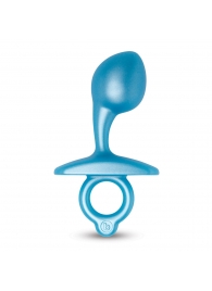 Голубая анальная пробка для массажа простаты Bulb Silicone Prostate Plug - 10,7 см. - b-Vibe - в Дзержинске купить с доставкой