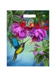 Пакет с принтом в виде колибри в цветах с вырубной ручкой (31х40 см) - Сима-Ленд - купить с доставкой в Дзержинске