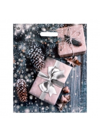 Новогодний пакет с принтом в виде подарков и вырубной ручкой (45х38 см) - Сима-Ленд - купить с доставкой в Дзержинске