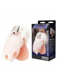 Белая клетка для пениса Silicone Small 2 in Cock Cage With Ball Divider - BlueLine - купить с доставкой в Дзержинске