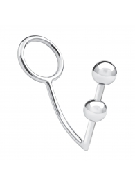 Кольцо на пенис с анальным стимулятором Two Bead Stainless Steel Anal Hook   Cock Ring - BlueLine - в Дзержинске купить с доставкой