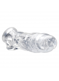 Прозрачная насадка для увеличения члена Realistic Clear Penis Enhancer and Ball Stretcher - 20,3 см. - XR Brands - в Дзержинске купить с доставкой