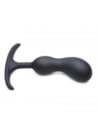 Черный массажер простаты с утяжелителями Premium Silicone Weighted Prostate Plug Medium - 16,3 см. - XR Brands - в Дзержинске купить с доставкой