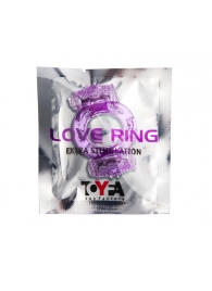 Фиолетовое виброкольцо с двумя вибропульками - Toyfa Basic - в Дзержинске купить с доставкой