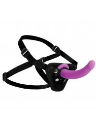 Лиловый поясной страпон Navigator Silicone G-Spot Dildo with Harness - 17,8 см. - XR Brands - купить с доставкой в Дзержинске