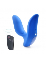 Синий вибромассажер простаты 3,5’’ Remote Control Curve P-spot Massager - 12 см. - Erokay - в Дзержинске купить с доставкой