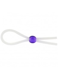 Прозрачное лассо с фиолетовой бусиной SILICONE COCK RING WITH BEAD LAVENDER - NMC - в Дзержинске купить с доставкой