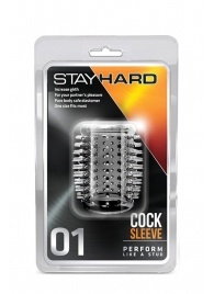 Прозрачная насадка с шипами STAY HARD COCK SLEEVE 01 CLEAR - Blush Novelties - в Дзержинске купить с доставкой