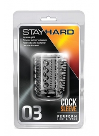 Прозрачная насадка с шипами и шишечками STAY HARD COCK SLEEVE 03 CLEAR - Blush Novelties - в Дзержинске купить с доставкой